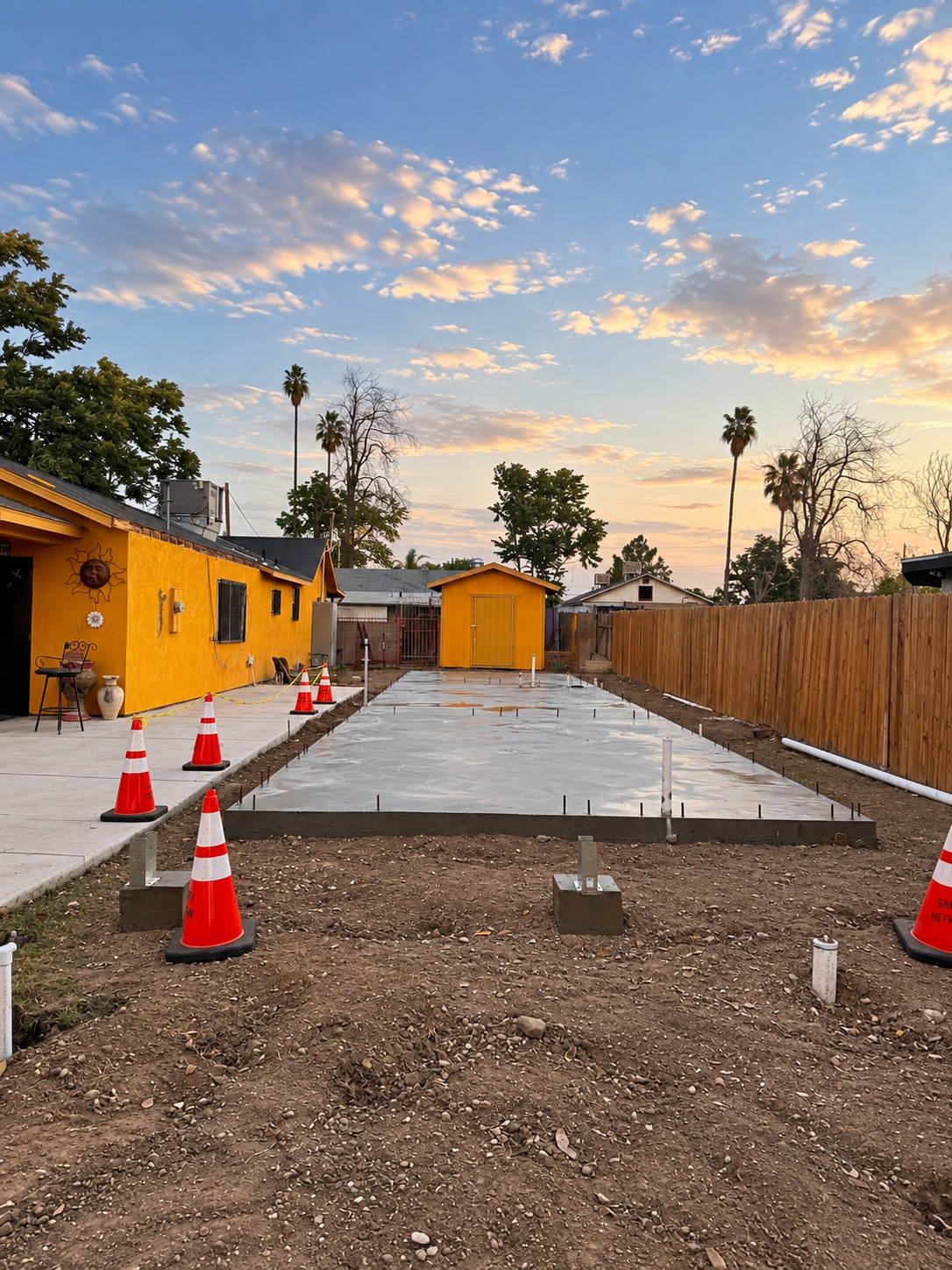 ADU concrete foundation completed